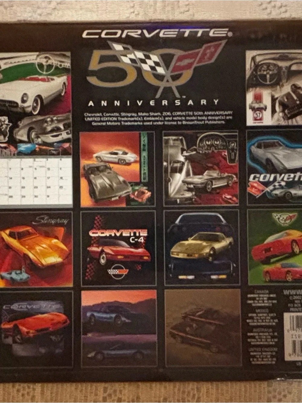 50th Anniversary 2003 Wall Calendar - Black/Red